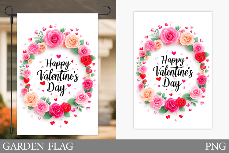 Valentines Day Garden Flag. Valentine Garden Flag Design