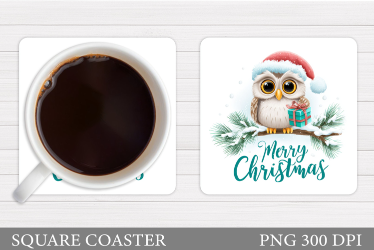 Christmas Owl Coaster Design. Christmas Coaster Sublimation