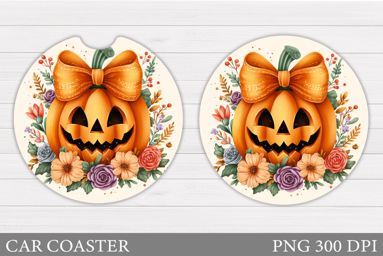 Halloween Pumpkin Coaster. Halloween Car Coaster Design
