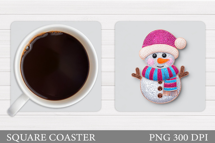 Christmas Disco Snowman Coaster. Christmas Coaster Design