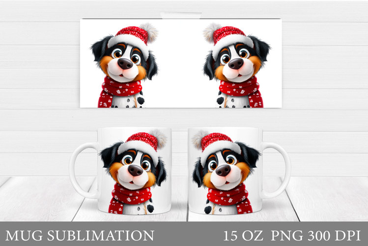 Christmas Dog Mug Design. Christmas Mug Sublimation