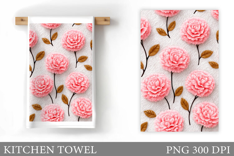 Flowers Kitchen Towel. Floral Kitchen Towel Sublimation example image 1