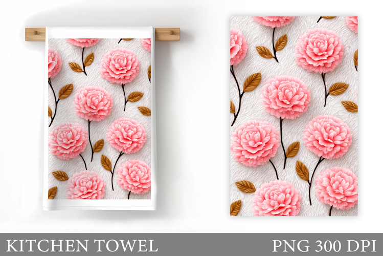Flowers Kitchen Towel. Floral Kitchen Towel Sublimation