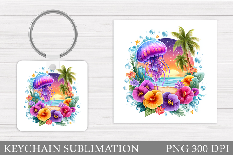 Jellyfish Keychain Sublimation. Jellyfish Sublimation