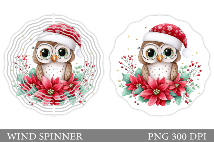 Christmas Owl Wind Spinner. Christmas Wind Spinner Design
