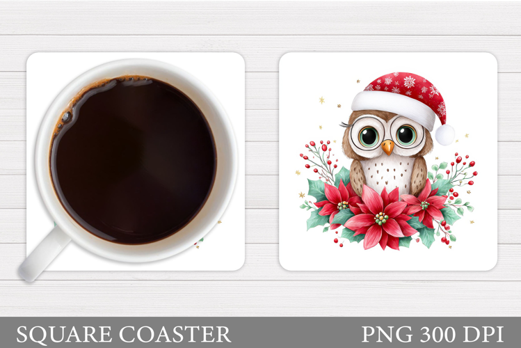 Christmas Owl Coaster Design. Christmas Coaster Sublimation