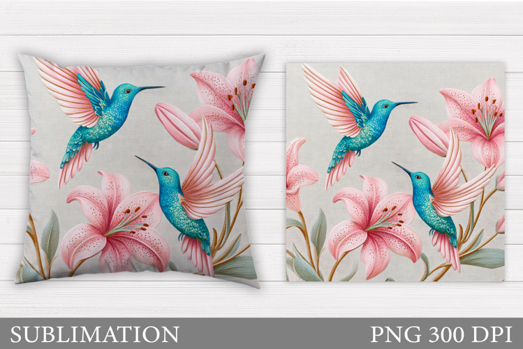 Hummingbird Pillow Design. Hummingbird Sublimation