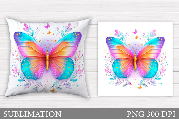 Butterfly Pillow Design. Butterfly Sublimation example image 1