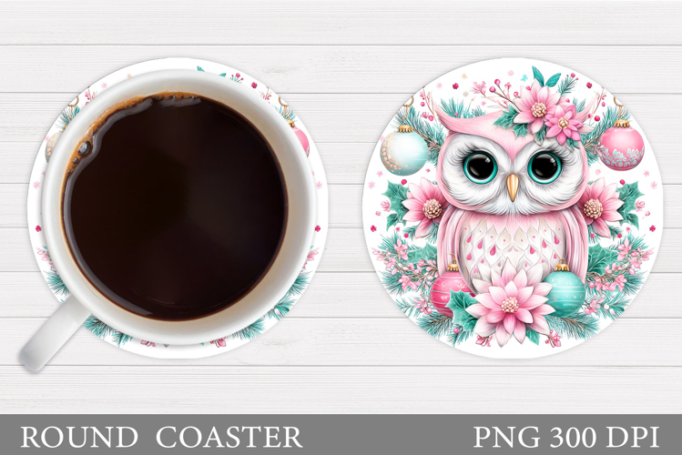 Christmas Owl Coaster Design. Christmas Coaster Sublimation