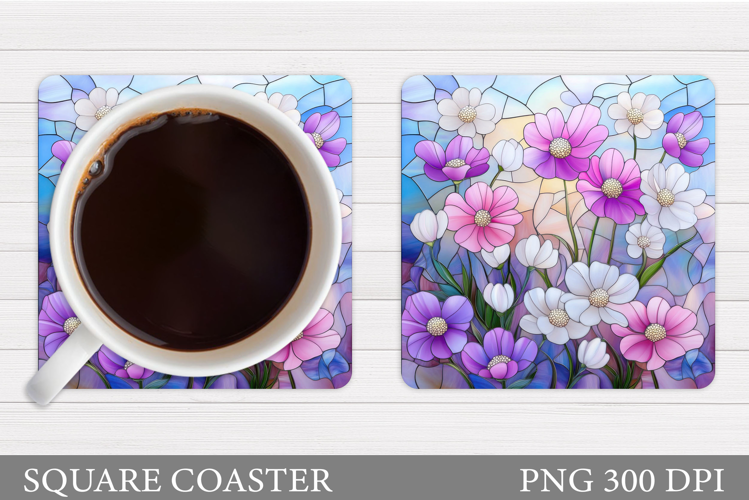 Wildflowers Coaster Design. Floral Coaster Sublimation