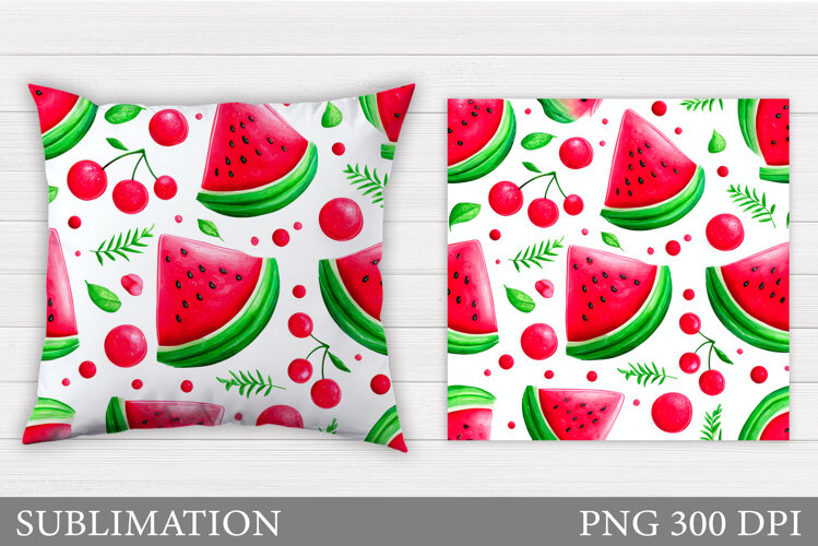 Watermelon Pillow Design. Watermelon Sublimation example image 1