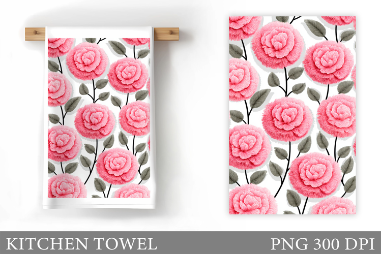 Flowers Kitchen Towel. Floral Kitchen Towel Sublimation
