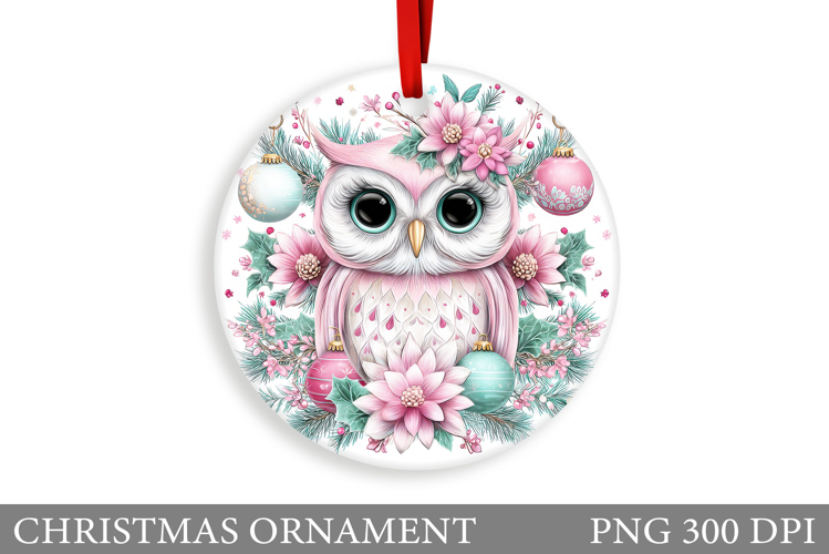 Christmas Owl Christmas Ornament. Christmas Owl Sublimation