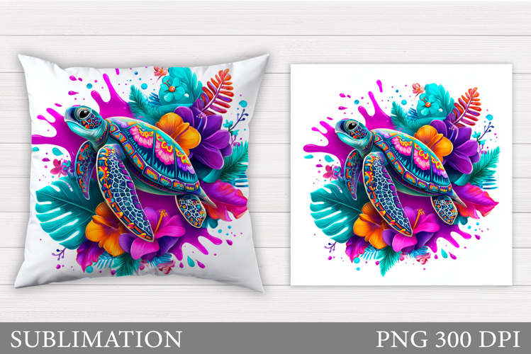 Sea Turtle Pillow Design. Sea Turtle Sublimation