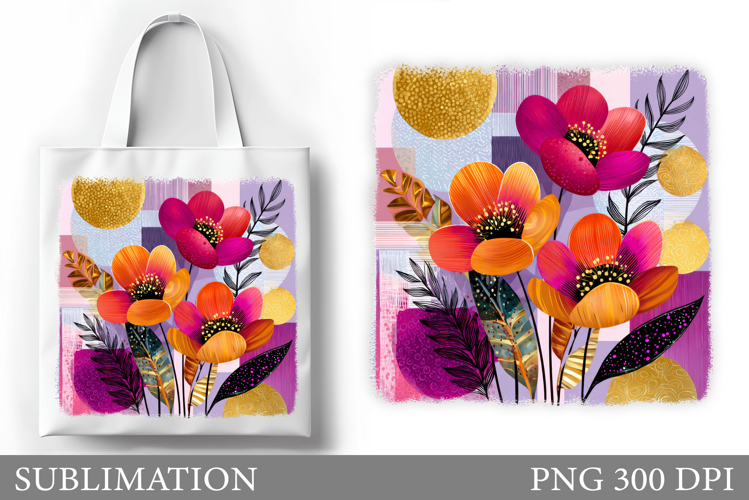 Flowers Tote Bag Sublimation. Flowers Sublimation