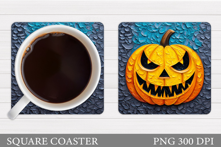 Halloween Pumpkin Coaster. Halloween Coaster Sublimation