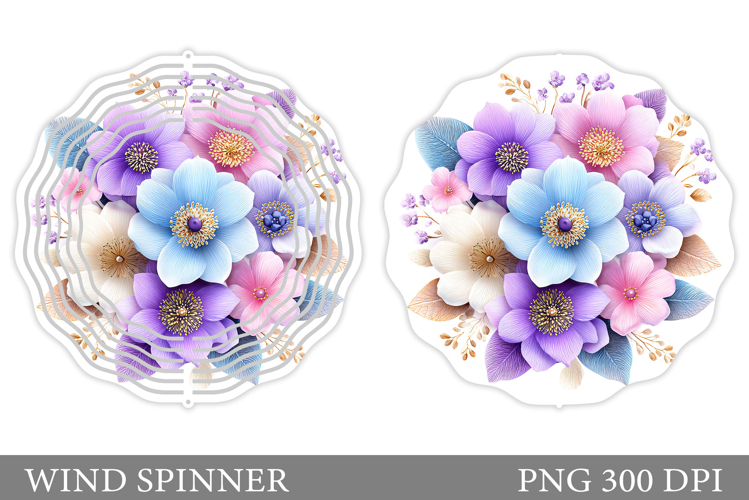 Flowers Wind Spinner Design. Wildflowers Wind Spinner