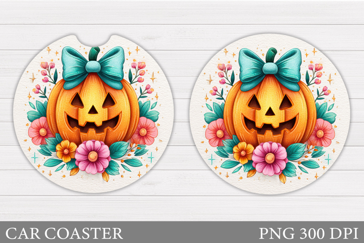 Halloween Pumpkin Coaster. Halloween Car Coaster Sublimation