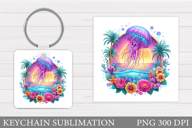 Jellyfish Keychain Sublimation. Jellyfish Sublimation