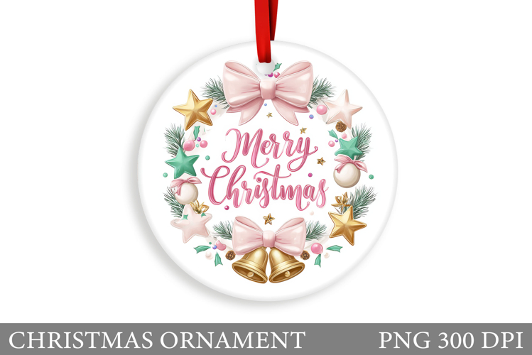 Christmas Ornament Sublimation. Merry Christmas Ornament