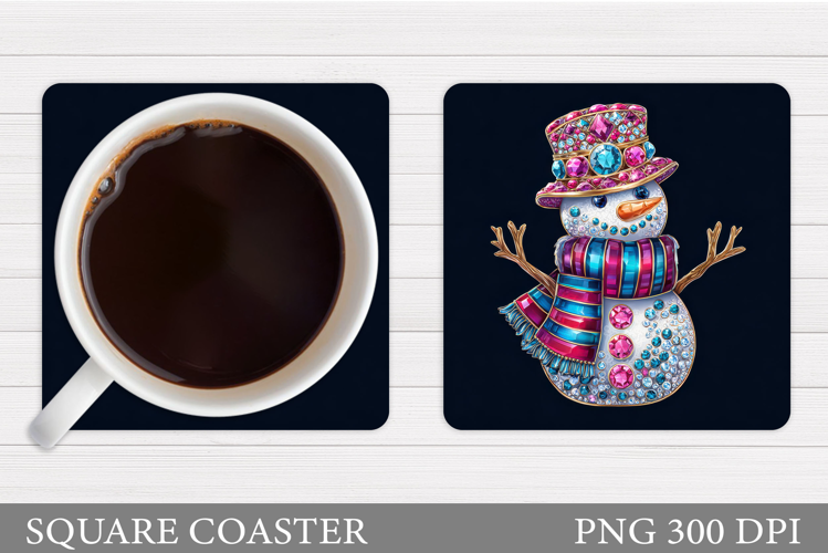 Cute Snowman Coaster Design. Christmas Coaster Sublimation