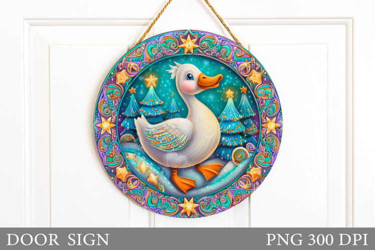 Christmas Goose Door Sign. Christmas Door Sign Sublimation