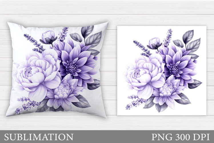 Flowers Pillow Design. Floral Pillow Sublimation