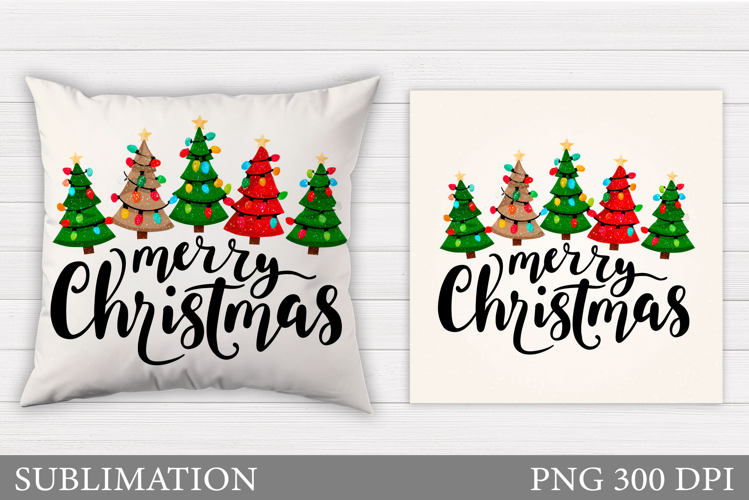 Merry Christmas Pillow Design. Christmas Pillow Sublimation