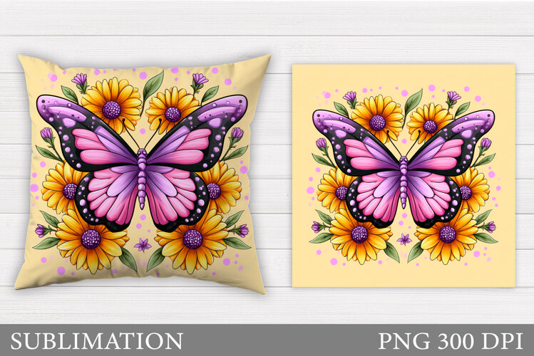 Butterfly Pillow Design. Butterfly Sublimation example image 1