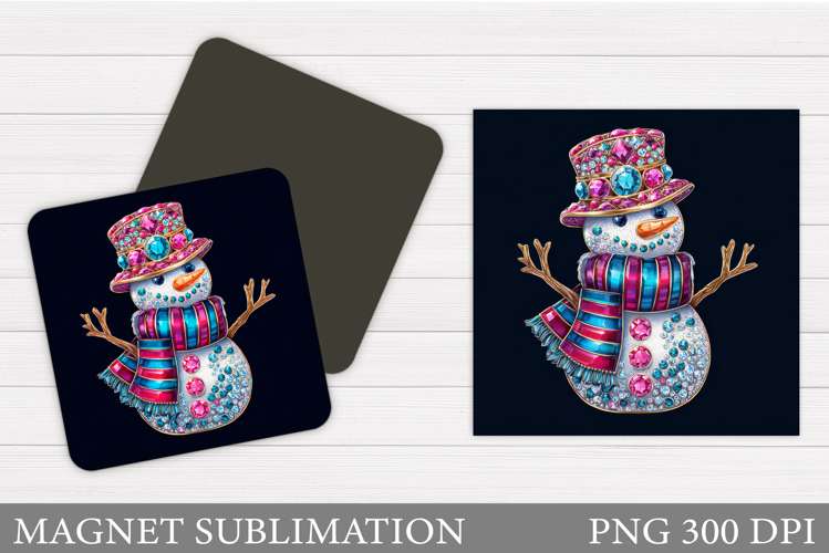Snowman Magnet Sublimation. Christmas Magnet Design