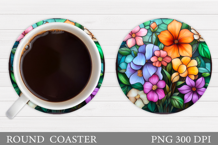 Wildflowers Coaster Design. Floral Coaster Sublimation