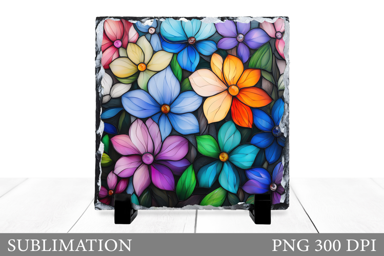 Flowers Sublimation. Flowers Slate Sublimation