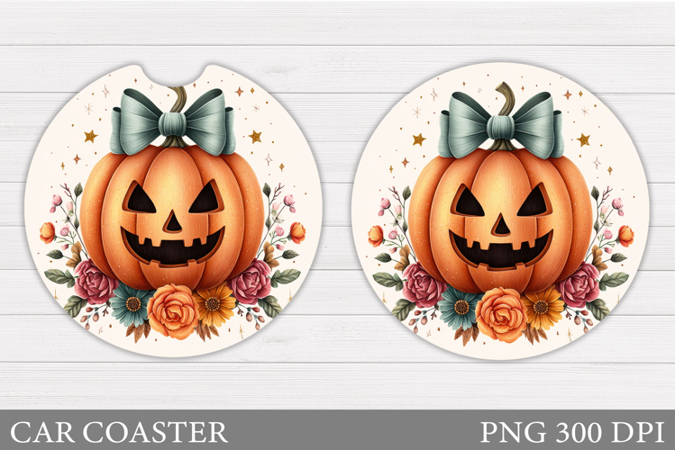 Halloween Pumpkin Coaster. Halloween Car Coaster Design