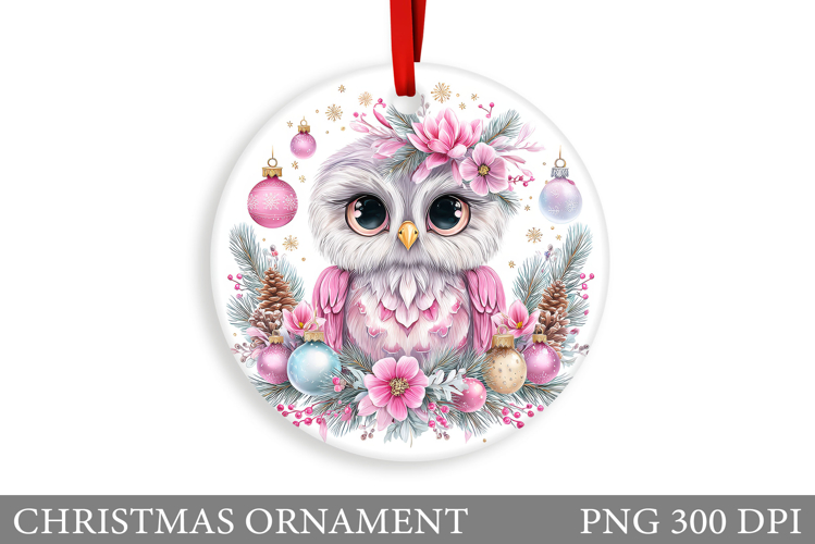 Christmas Owl Christmas Ornament. Christmas Owl Sublimation