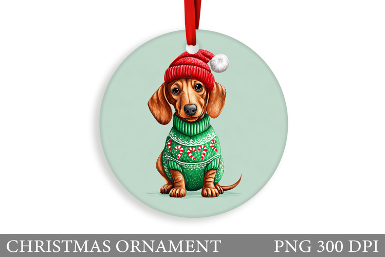 Cute Dog Christmas Ornament. Christmas Ornament Design