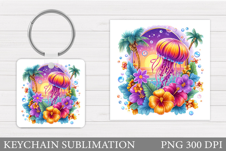 Jellyfish Keychain Sublimation. Jellyfish Sublimation