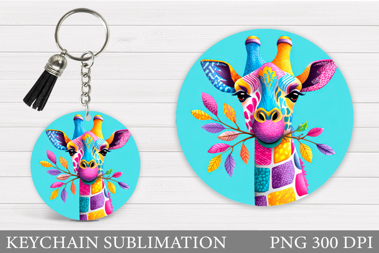 Giraffe Keychain Design. Giraffe Sublimation example image 1