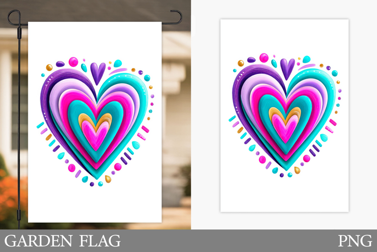Valentines Hearts Garden Flag. Valentines Garden Flag Design