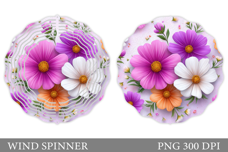 Flowers Wind Spinner Design. Floral Wind Spinner Sublimation