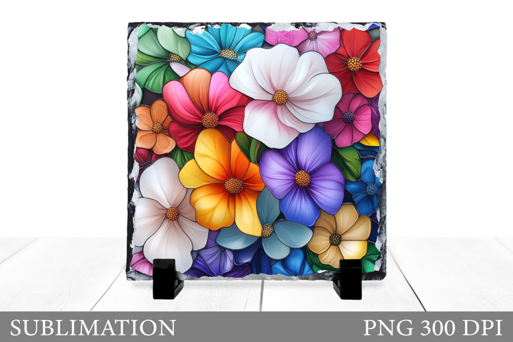 Flowers Sublimation. Flowers Slate Sublimation