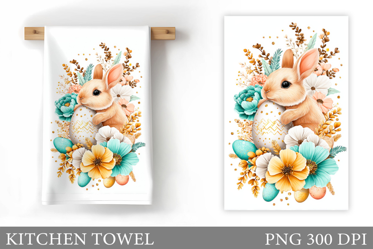Easter Bunny Kitchen Towel . Easter Kitchen Towel Design