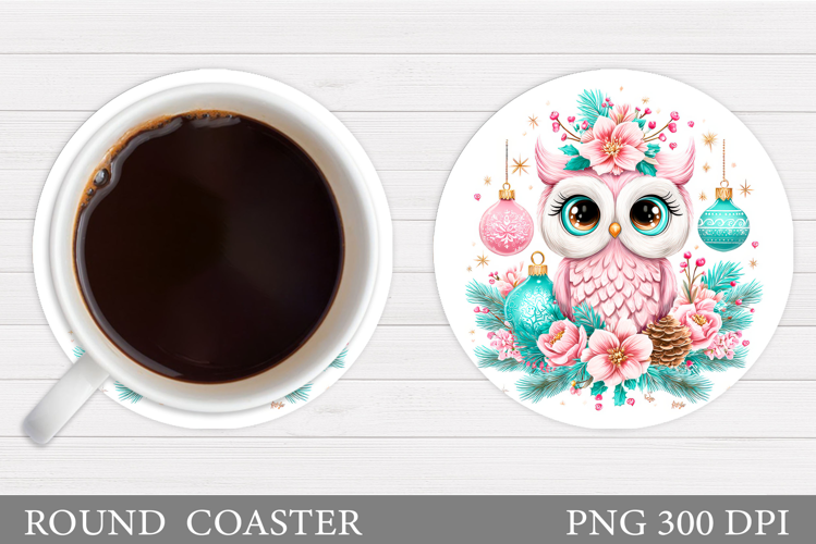 Christmas Owl Coaster Design. Christmas Coaster Sublimation