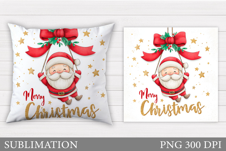 Santa Claus Pillow Design. Christmas Pillow Sublimation