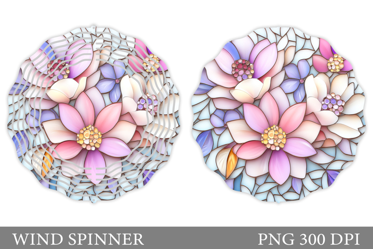 Floral Wind Spinner Sublimation. Flowers Wind Spinner Design
