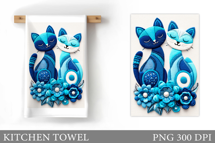 Cute Cats Kitchen Towel Design. Cute Cats Sublimation