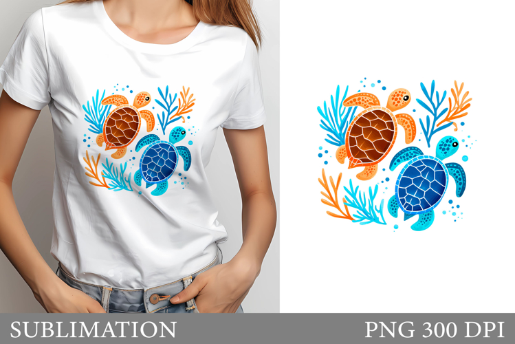 Sea Turtle T-Shirt Design. Turtle Sublimation