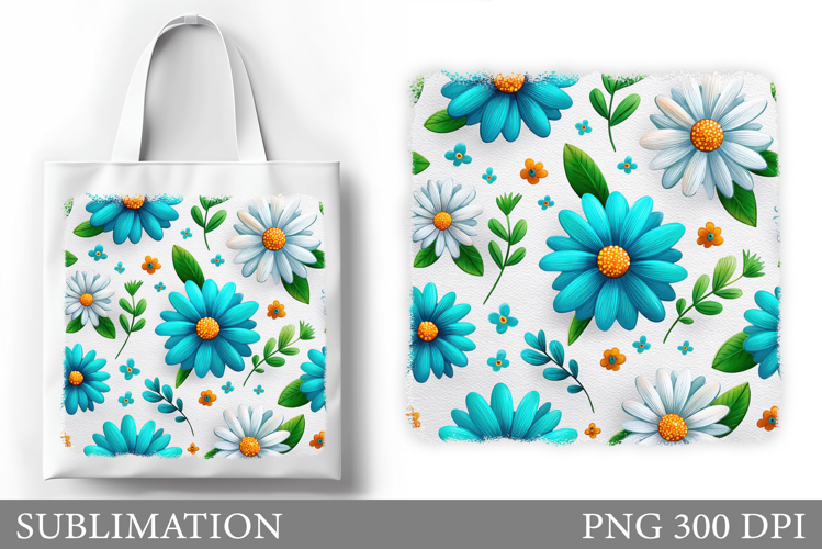 Daisy Flowers Tote Bag Design. Flowers Tote Bag Sublimation