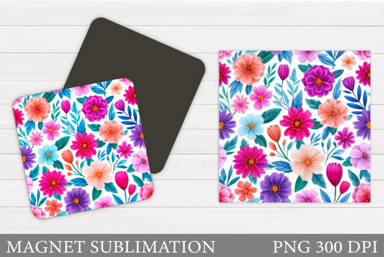Flowers Magnet Design. Floral Magnet Sublimation