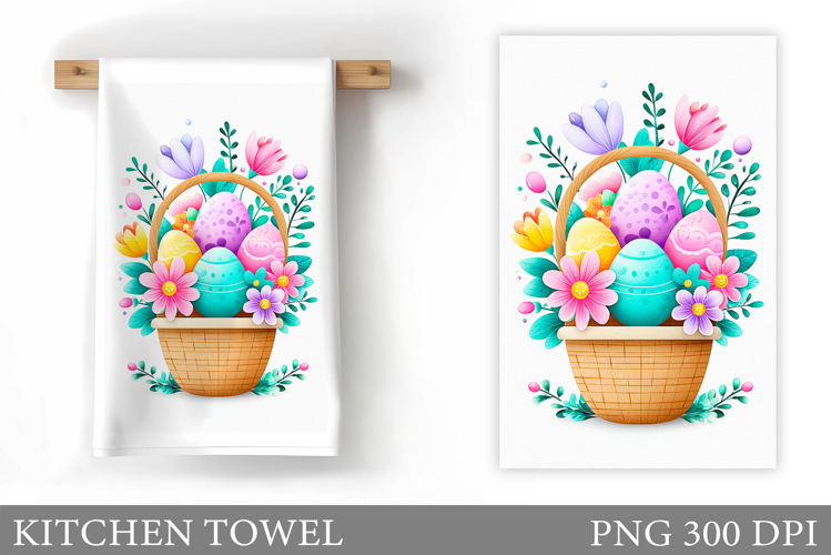 Easter Eggs Kitchen Towel. Easter Kitchen Towel Design
