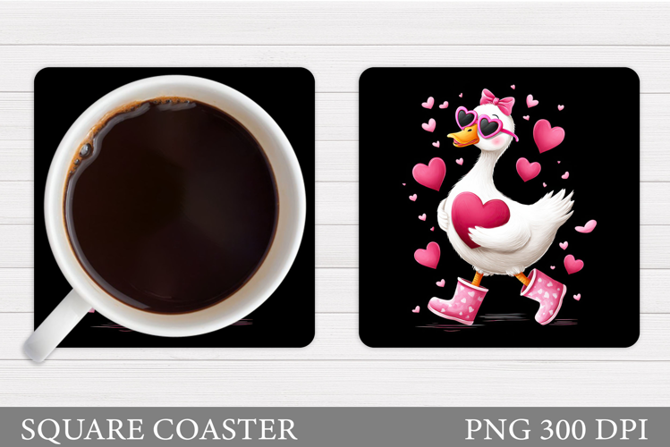 Valentines Goose Coaster. Valentines Coaster Sublimation